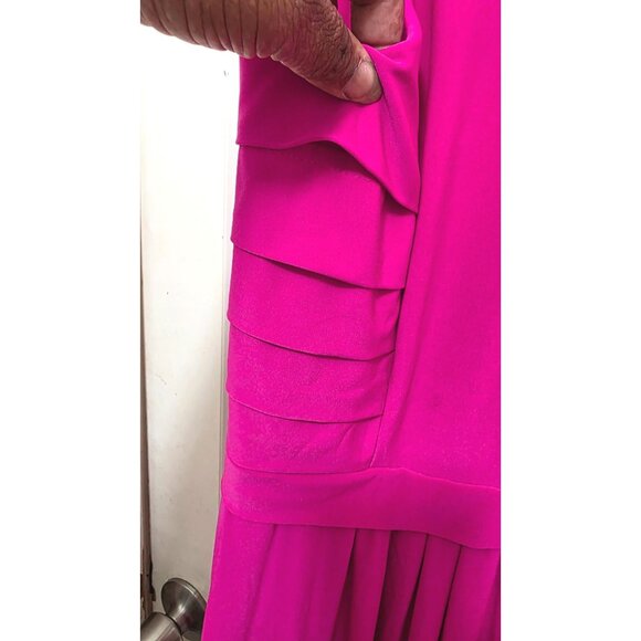 Ralph Lauren Women's Cocktail Sleeveless Fuchsia Pleated A-Line Dress Size 10 - Picture 4 of 8